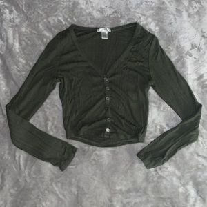 Dark Green Long Sleeve Top Size M